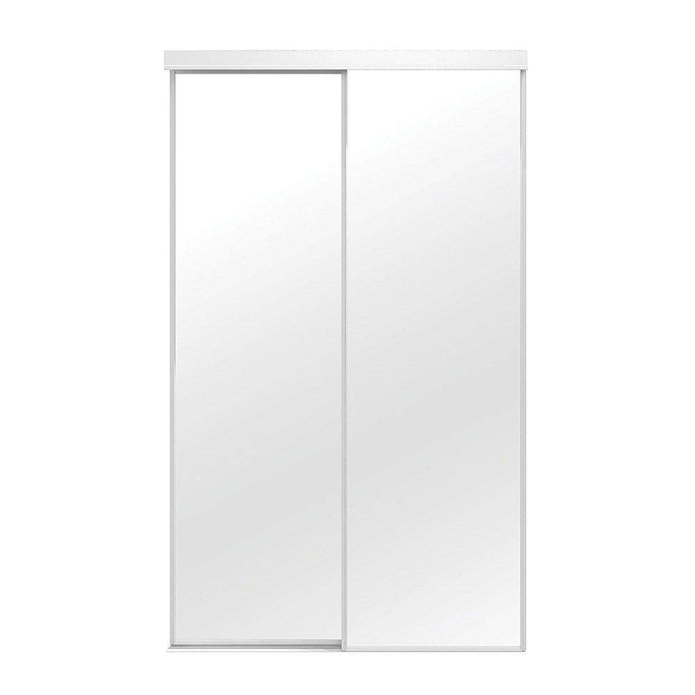 Colonial White 80-1/2 in. Bi-Pass Door with Frame in White 