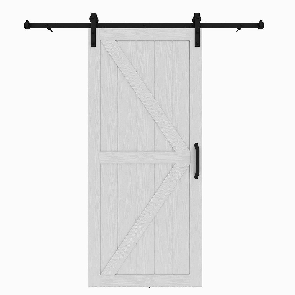 Colonial White 37 x 84 in. Barn Door Hardware Kit 