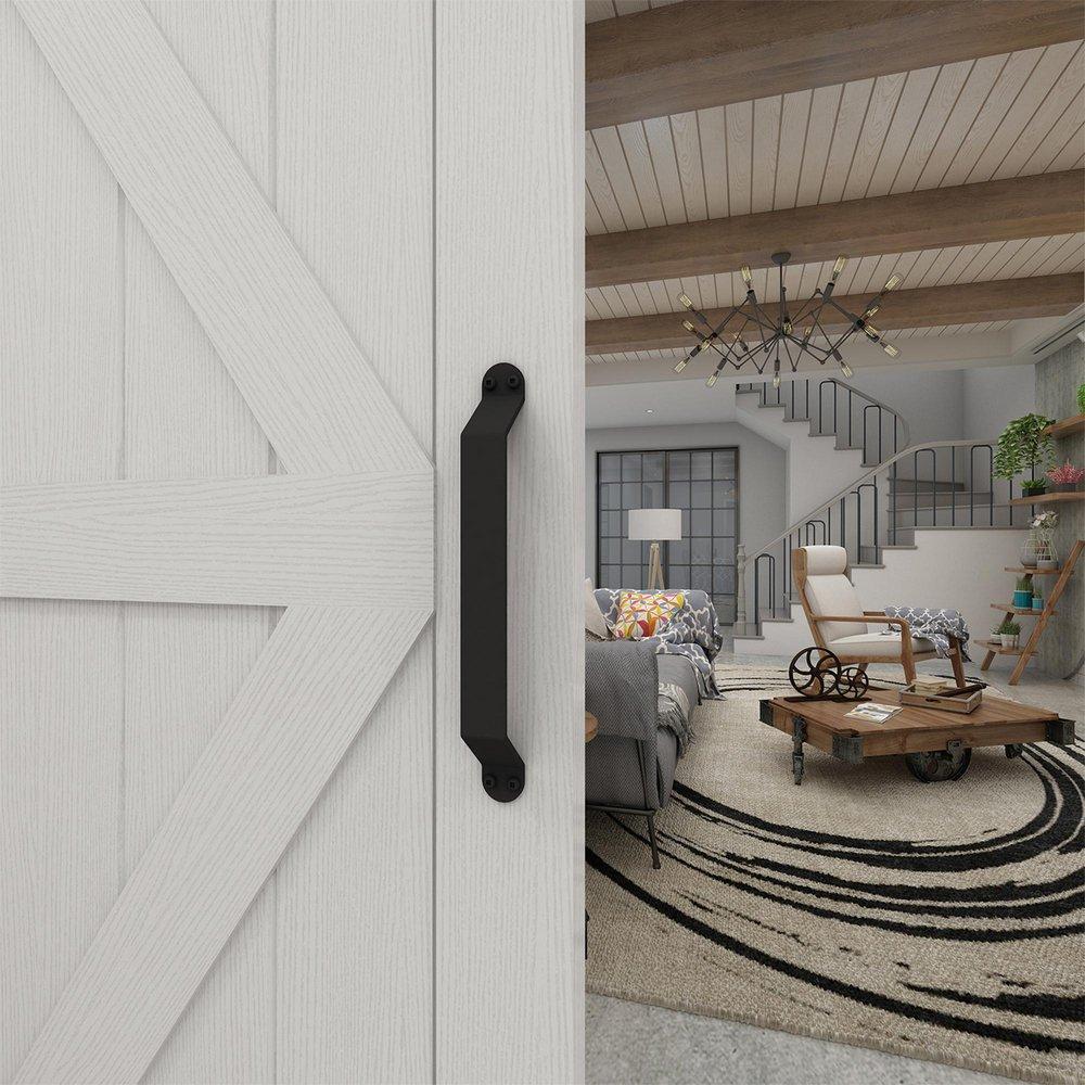 Colonial White 37 x 84 in. Barn Door Hardware Kit 