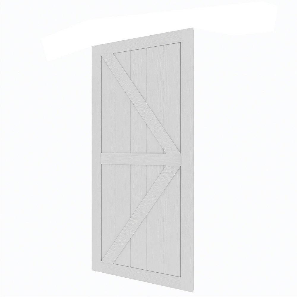 Colonial White 37 in. Barn Door in White 