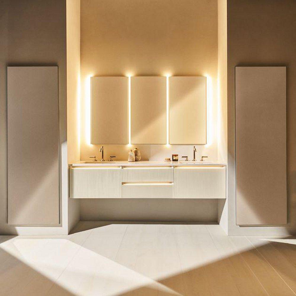 Robern Silver 1-3/8 in. Aluminum and Glass Wall Mount Cabinet Lighting 