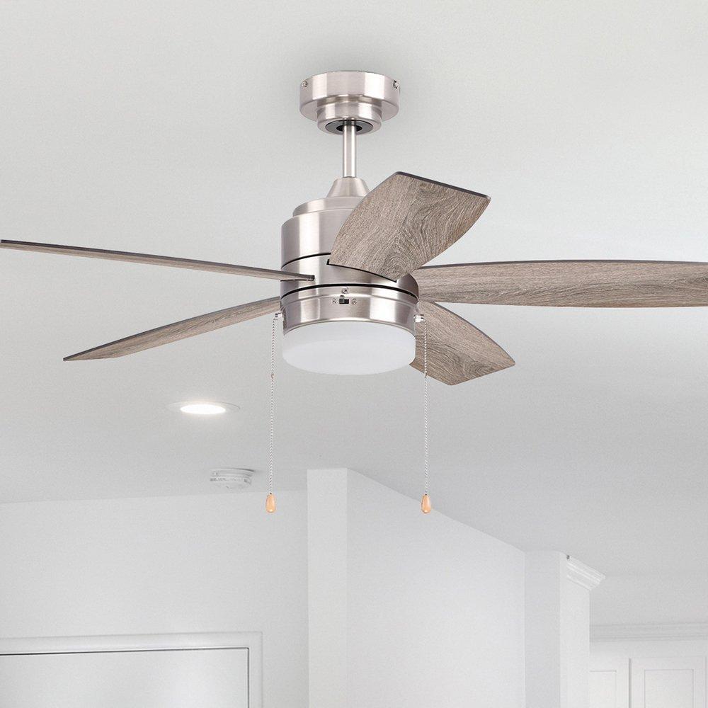 Westcraft Brushed Nickel 44 in. 5-Blade Ceiling Fan 2-Light 