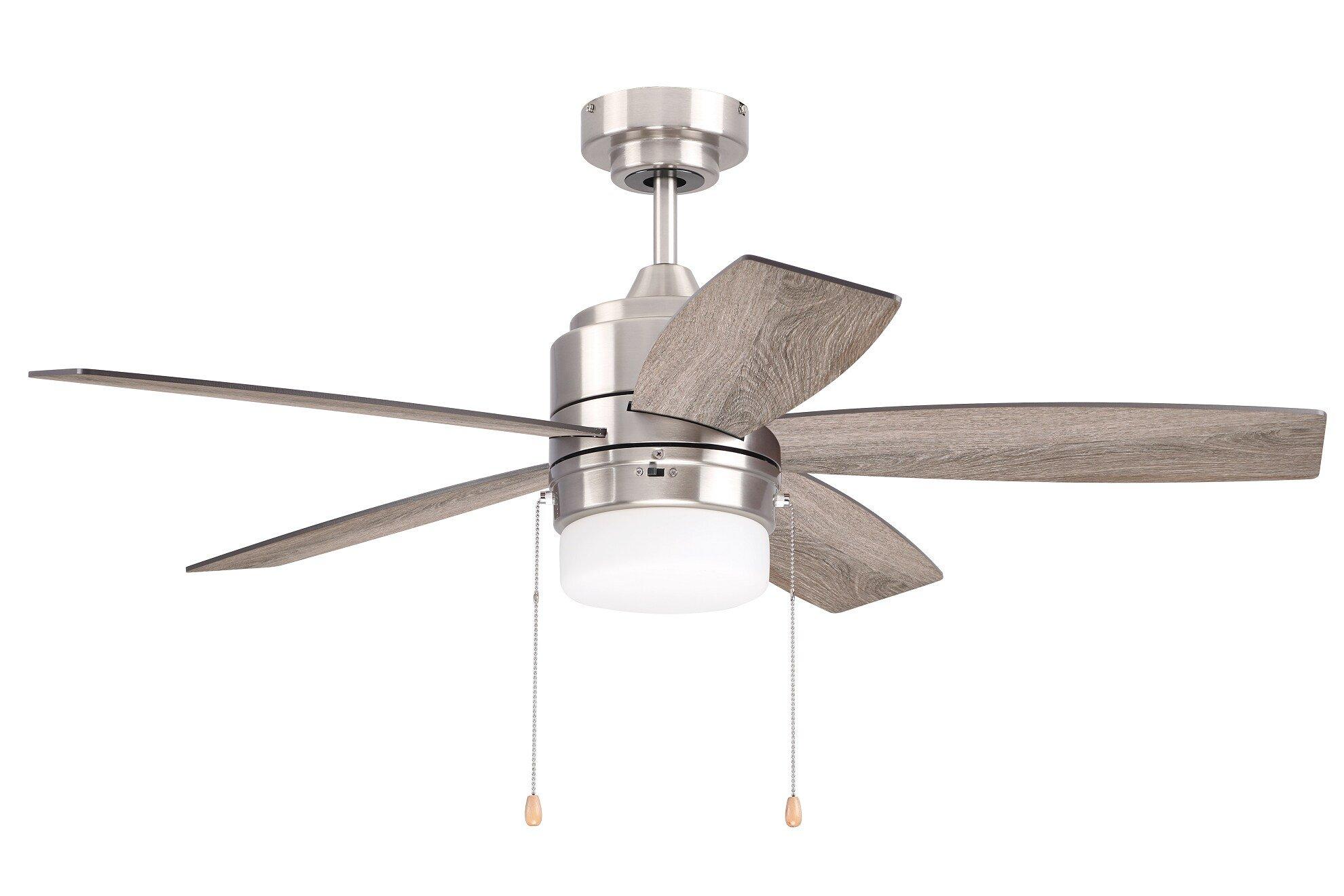 Westcraft Brushed Nickel 44 in. 5-Blade Ceiling Fan 2-Light 
