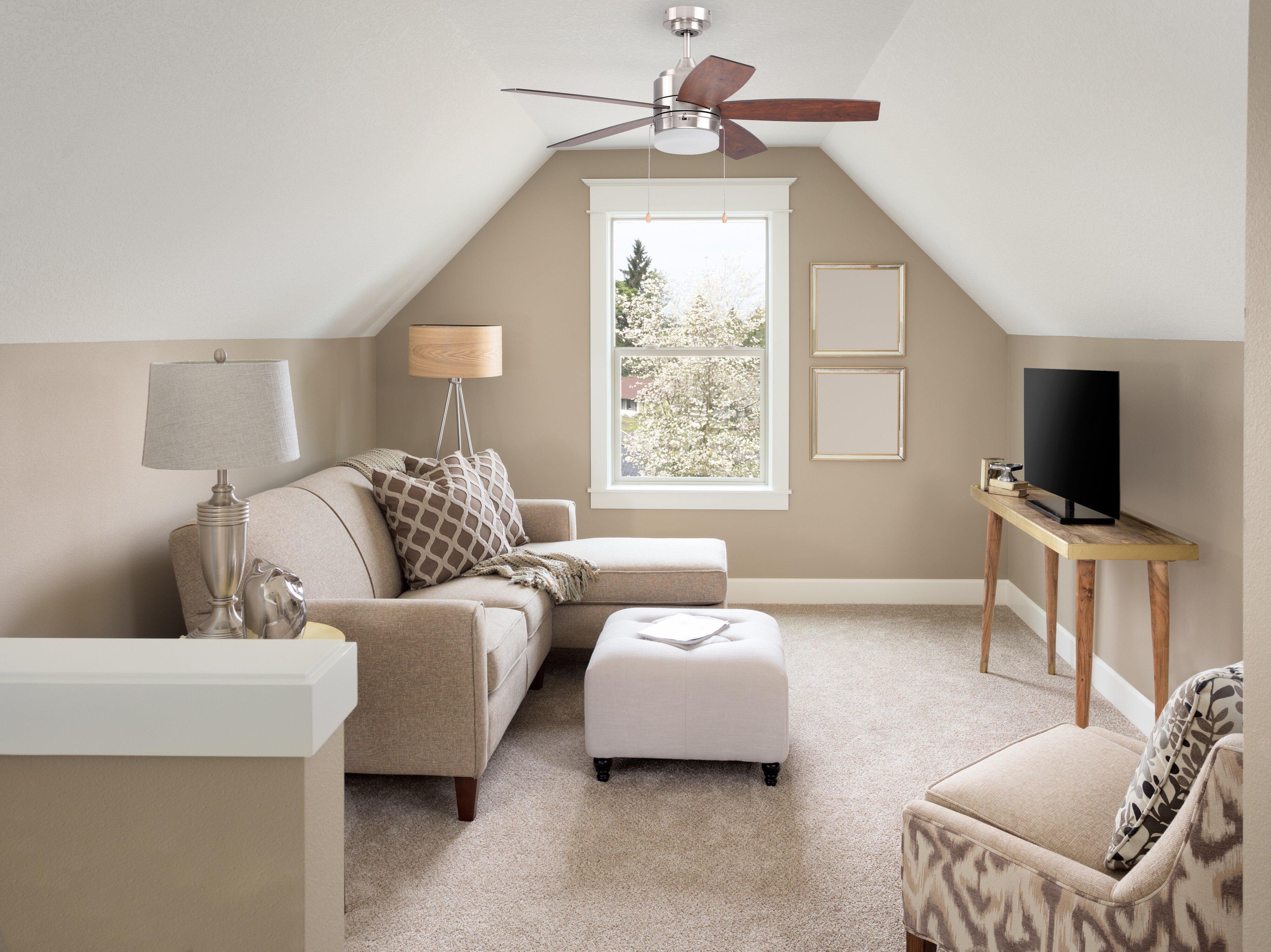 Westcraft Brushed Nickel 44 in. 5-Blade Ceiling Fan 2-Light 