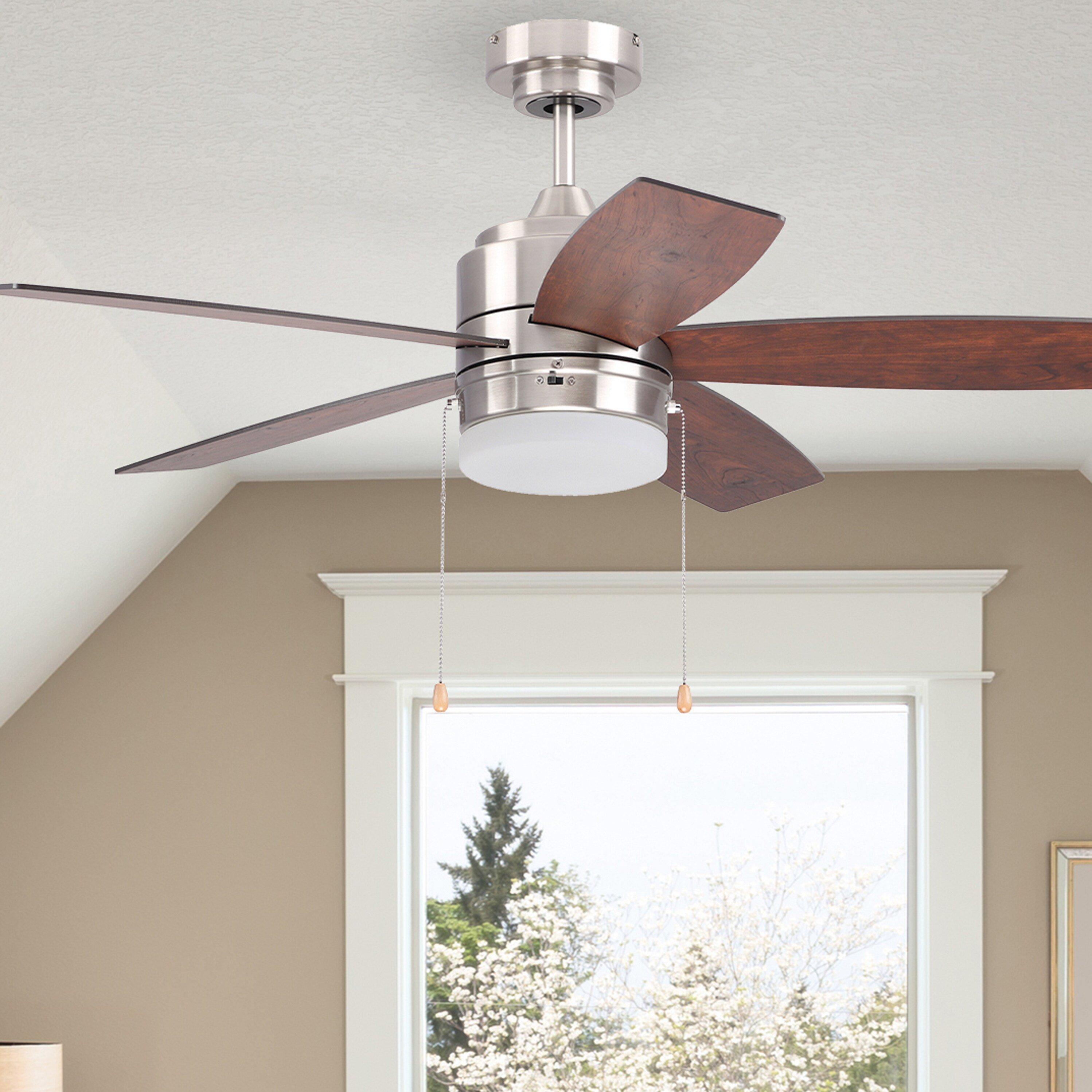 Westcraft Brushed Nickel 44 in. 5-Blade Ceiling Fan 2-Light 