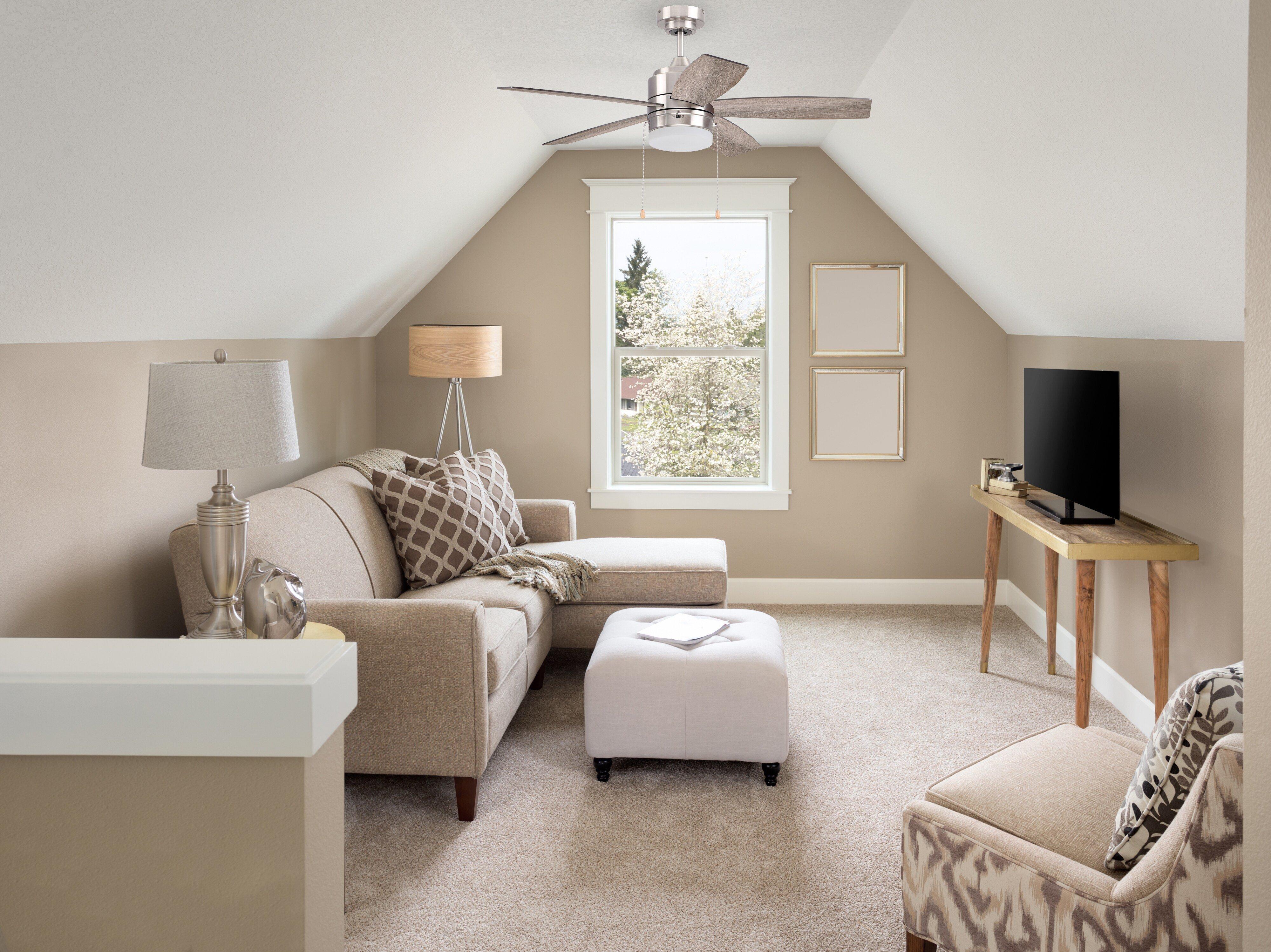 Westcraft Brushed Nickel 44 in. 5-Blade Ceiling Fan 2-Light 