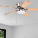 Westcraft Brushed Nickel 52 in. Hugger Mount 5-Blade Ceiling Fan 2-Light 