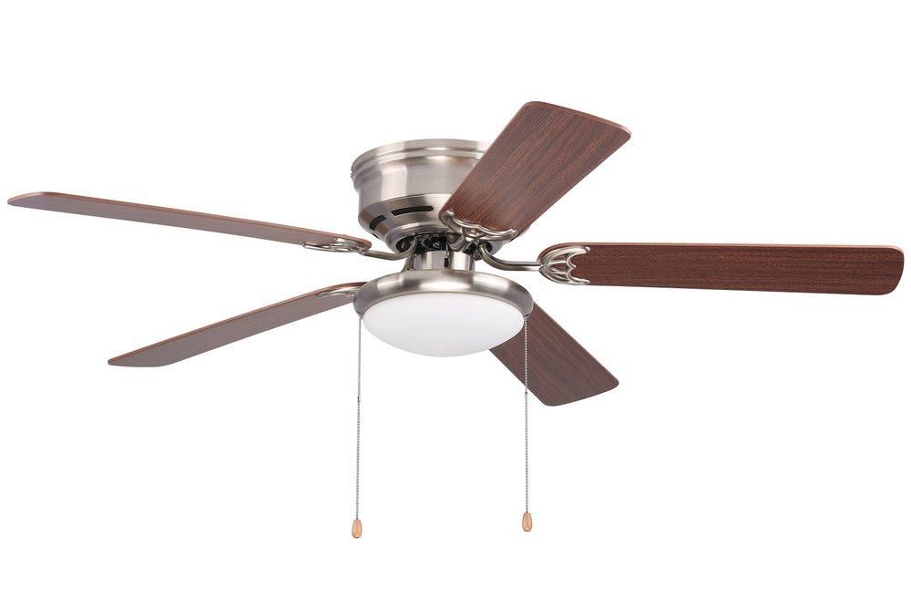 Westcraft Brushed Nickel 52 in. Hugger Mount 5-Blade Ceiling Fan 2-Light 