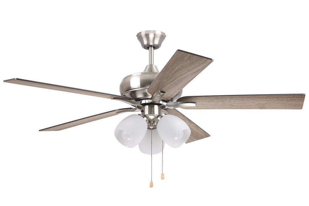 Westcraft Brushed Nickel 52 in. 5-Blade Ceiling Fan 3-Light 