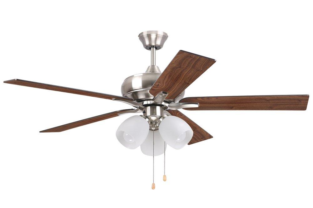 Westcraft Brushed Nickel 52 in. 5-Blade Ceiling Fan 3-Light 