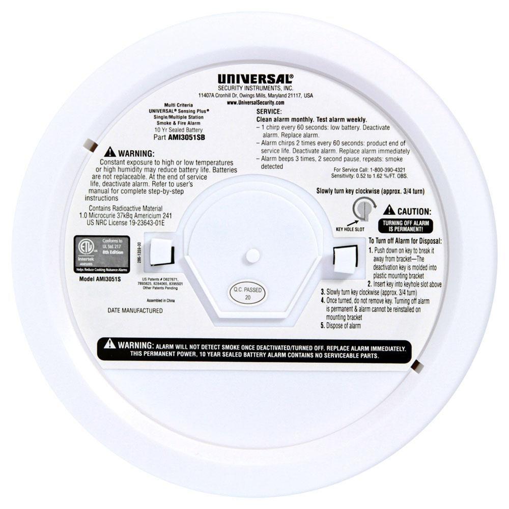Sensing Plus 10-Year Sealed Battery Powered Smoke & Fire Alarm 