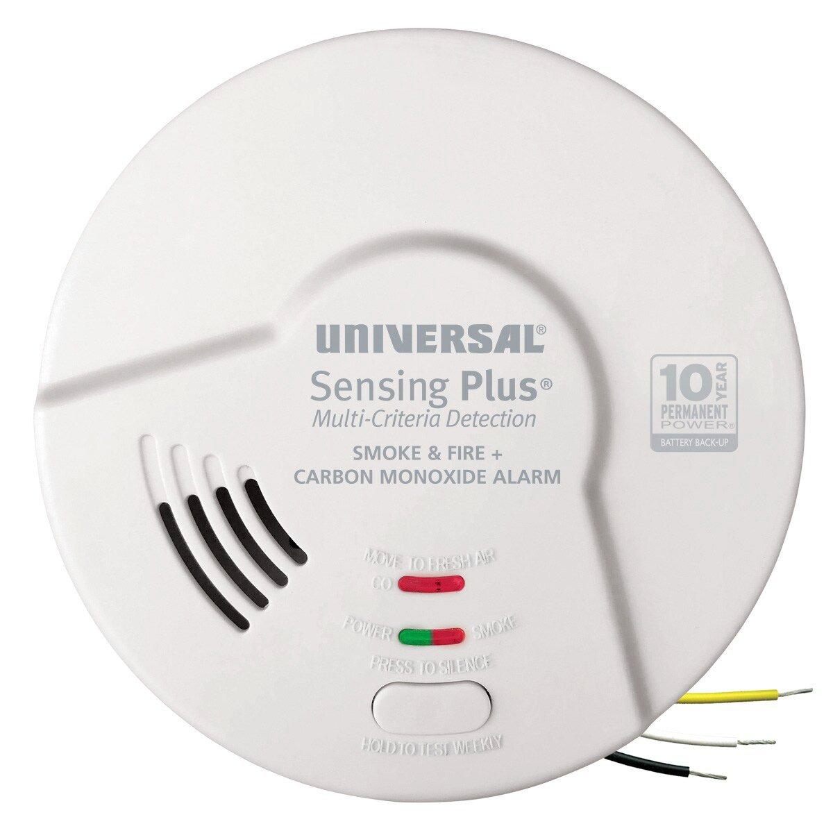 Sensing Plus Hardwired Combo Smoke, Fire & Carbon Monoxide Alarm with 10-Year Sealed Battery Backup 