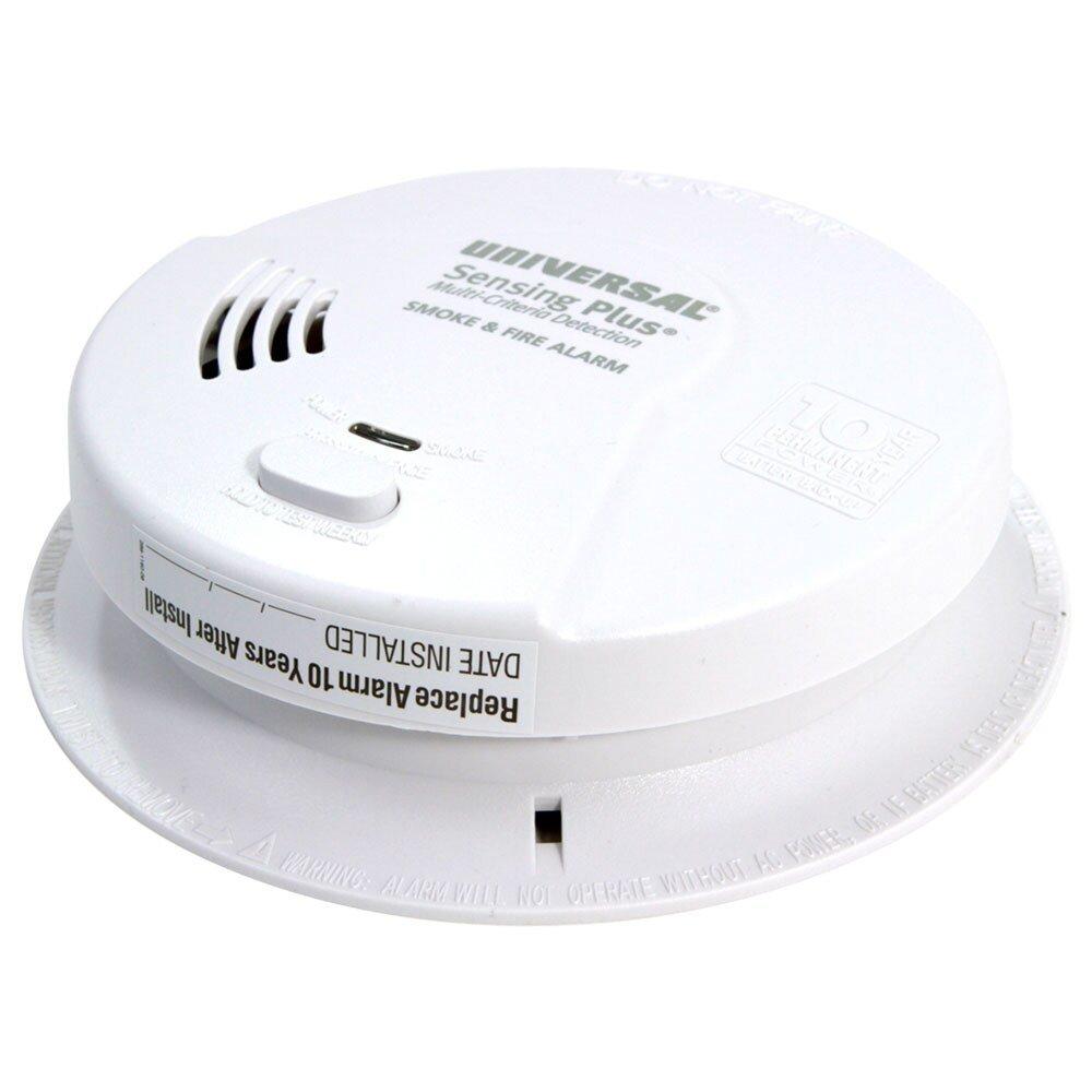 Sensing Plus Dual Sensor Hardwired Smoke & Fire Detector with 10 Year Battery Backup 