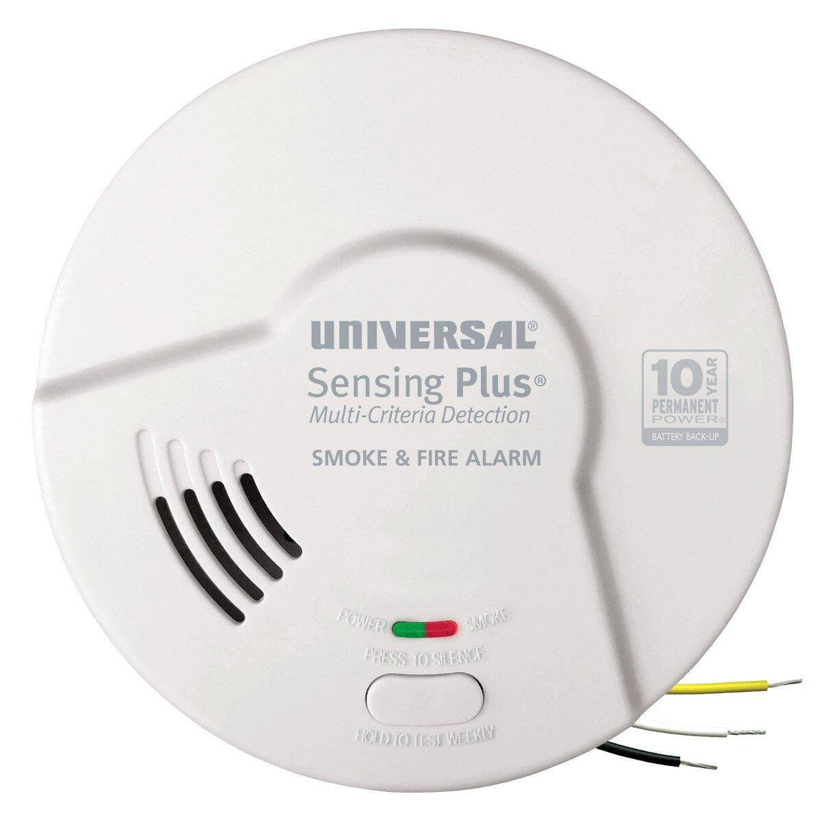 Sensing Plus Dual Sensor Hardwired Smoke & Fire Detector with 10 Year Battery Backup 