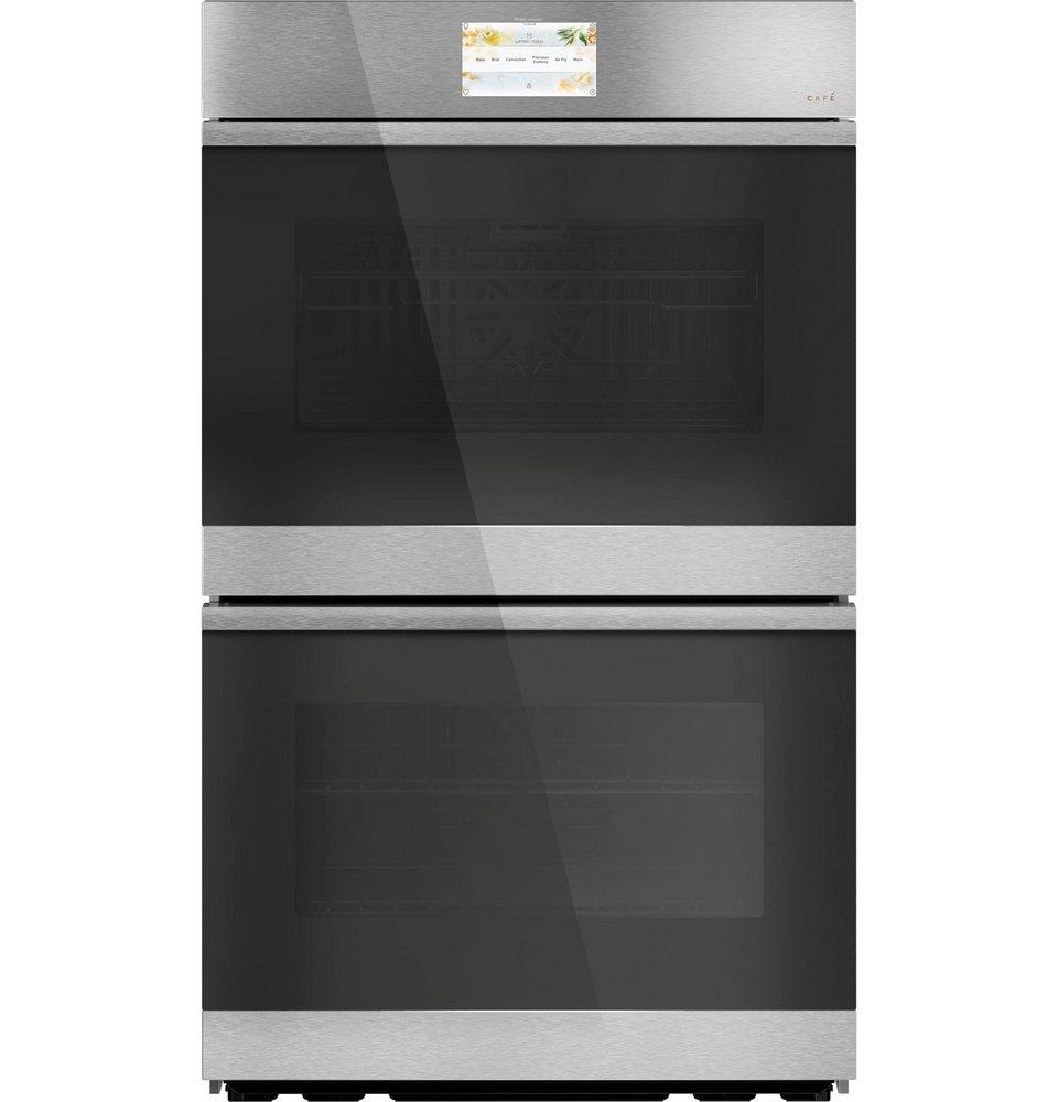 CAFE MINIMAL SERIES 30" SMART BUILT-IN CONVECTION DOUBLE WALL OVEN IN PLATINUM GLASS 