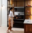 CAFE MINIMAL SERIES 30" SMART BUILT-IN CONVECTION DOUBLE WALL OVEN IN PLATINUM GLASS 
