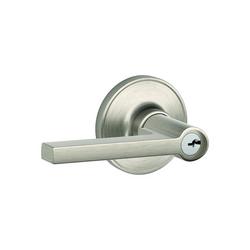 Keyed Door Lever in Satin Nickel