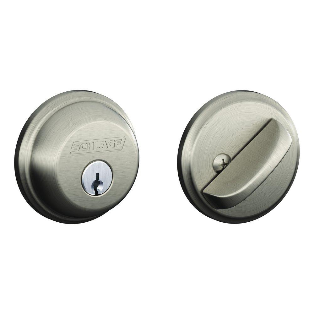 Schlage&reg; Satin Nickel Single Cylinder Deadbolt 