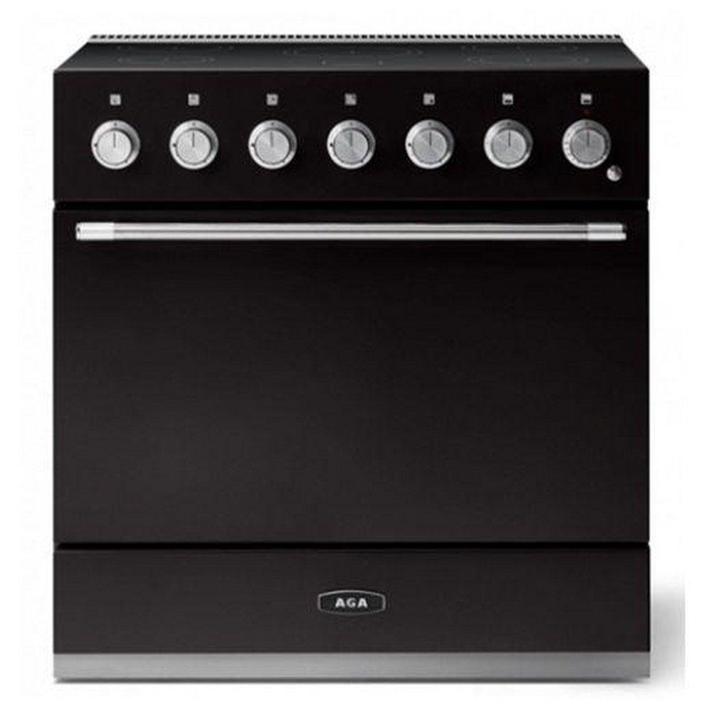 Aga Marvel Matte Black 35-7/16 in. Electric 5-Burner Smoothtop Freestanding Range 
