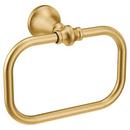 Rectangular Closed Towel Ring in Brushed Gold