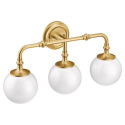 60W 3-Light Vanity Fixture in Brushed Gold