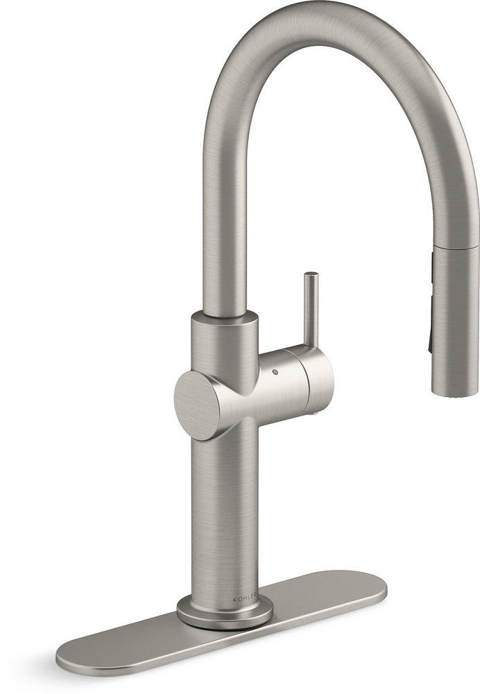 KOHLER Vibrant&reg; Stainless Single Handle Pull Down Touchless Kitchen Faucet with Magnetic Docking, Response and Boost Technology 