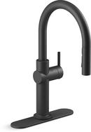 KOHLER Matte Black Single Handle Pull Down Touchless Kitchen Faucet with Magnetic Docking, Response and Boost Technology 