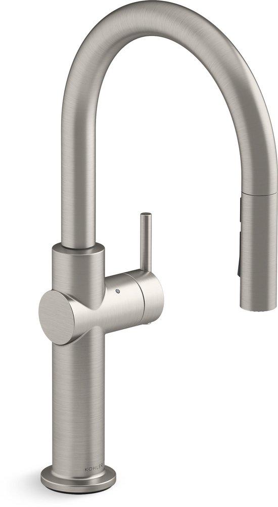KOHLER Vibrant&reg; Stainless Single Handle Pull Down Voice Activated Kitchen Faucet with Response, Boost, and KOHLER Konnect Technology 