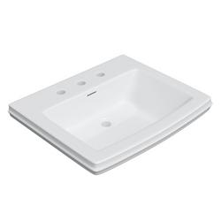 24-1/2 in. Rectangular Fireclay Pedestal Bathroom Sink in White