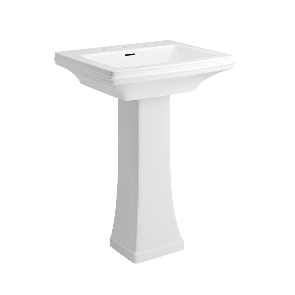 PROFLO® White Pedestal Bathroom Sink 