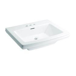 24-1/2 x 20-1/2 in. Pedestal Bathroom Sink Centerset in White