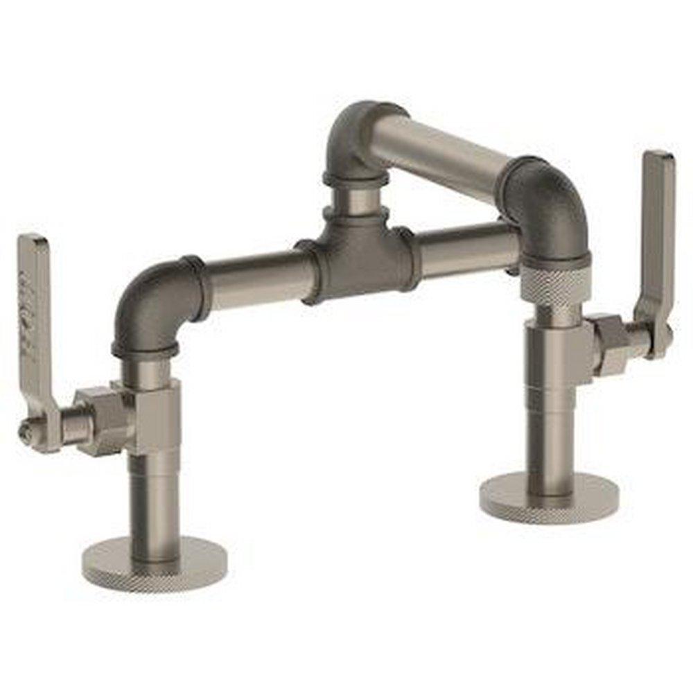 Two Handle Bridge and Widespread Bathroom Sink Faucet in Gun Metal 
