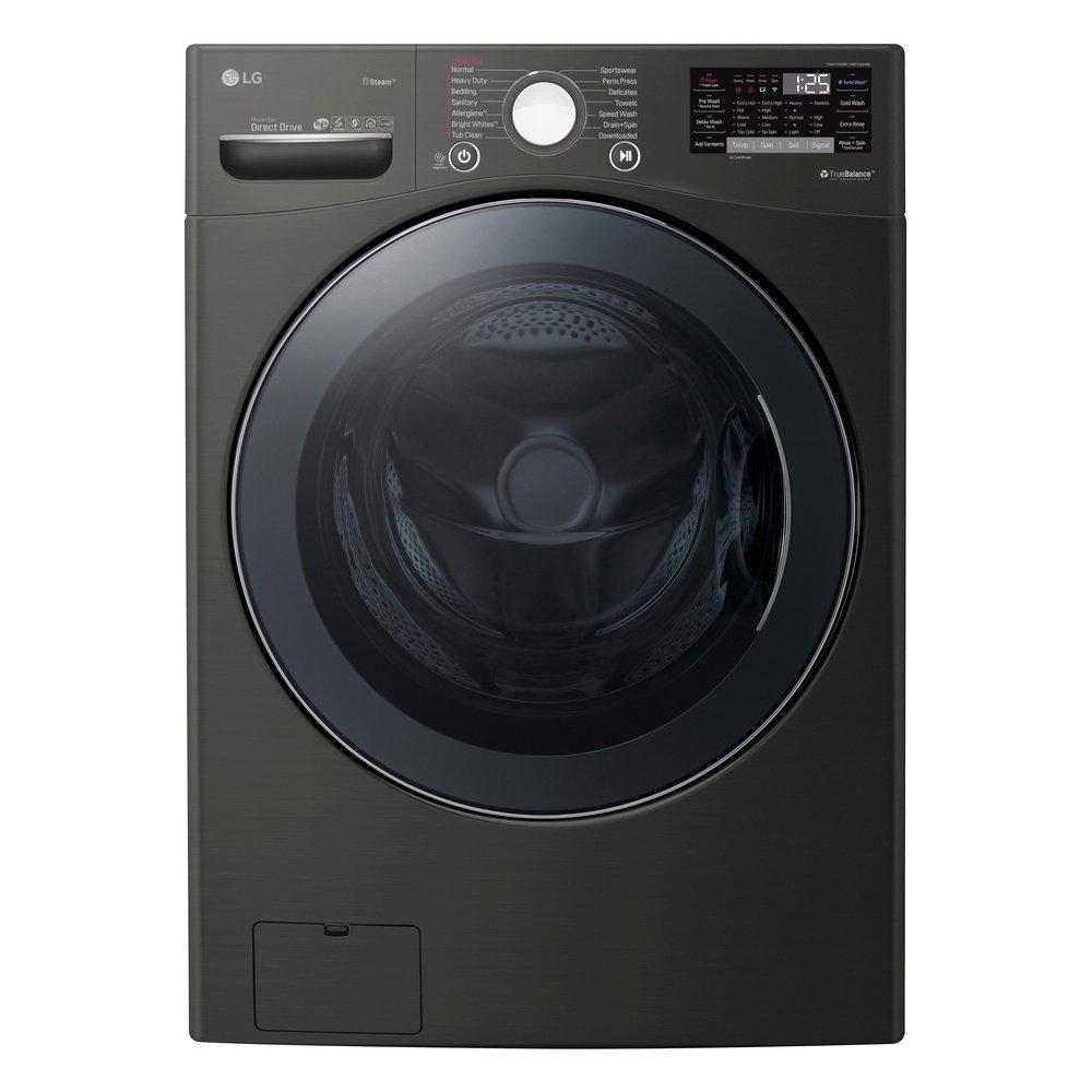 5.0 CU.FT. ULTRA LARGE CAPACITY FRONT LOAD WASHER WITH AIDD, TURBOWASH, STEAM AND WI-FI CONNECTIVITY, BLACK STEEL 