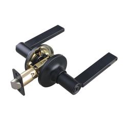 Flat Bar Lever Privacy Door Lock in Matte Black