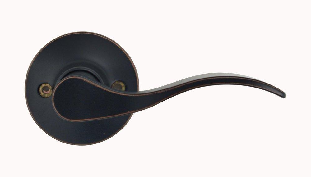 Oil Rubbed Bronze Wave Lever Right Hand Dummy Door Lock 