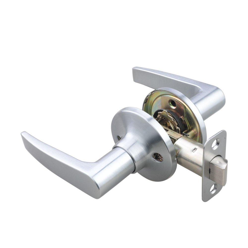 Satin Chrome Straight Lever Passage Door Lock 
