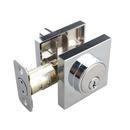 Chrome Premier Square Single Cylinder Deadbolt 