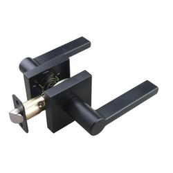 Premier Flat Bar Lever Passage Door Lock in Matte Black