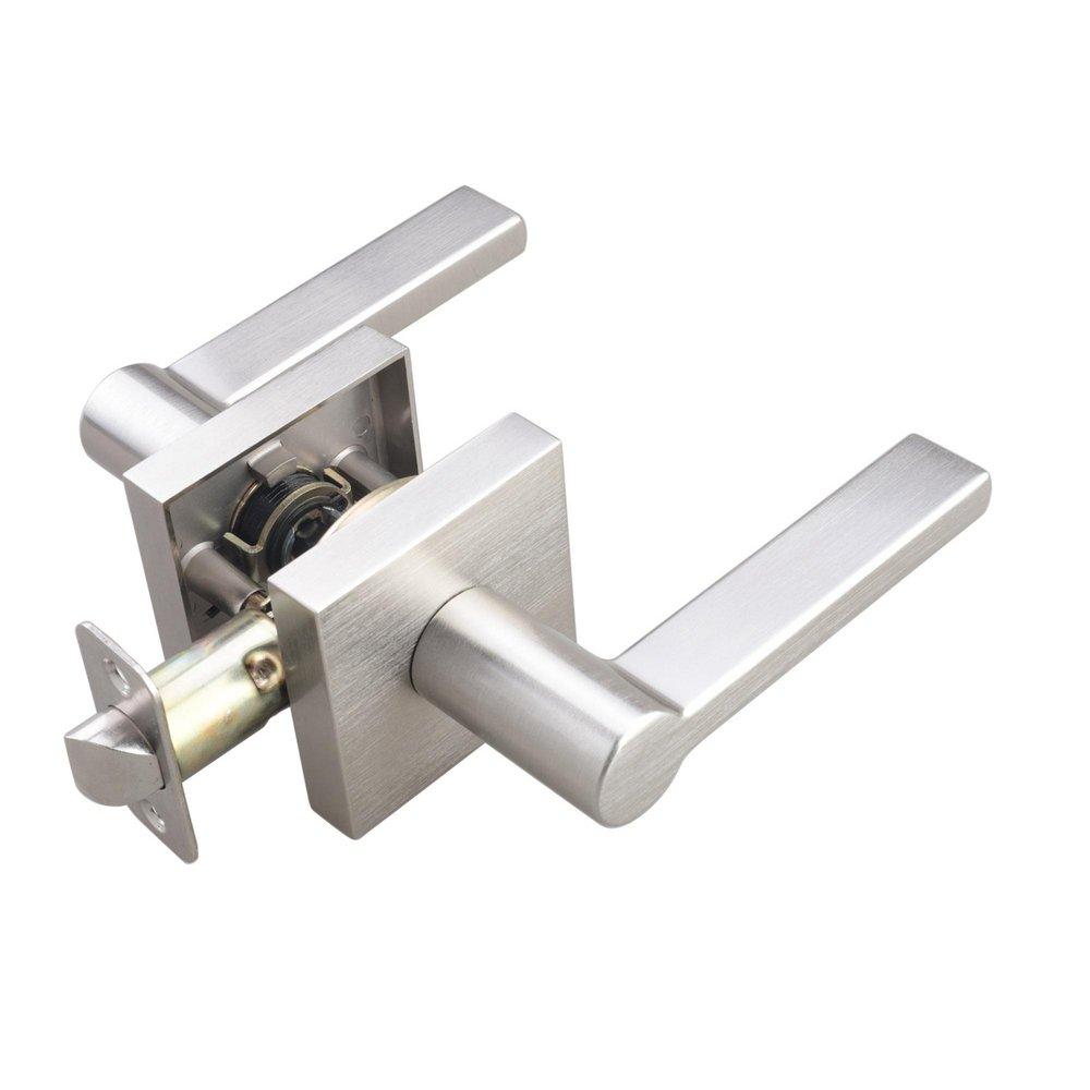 Satin Nickel Premier Flat Bar Lever Passage Door Lock 