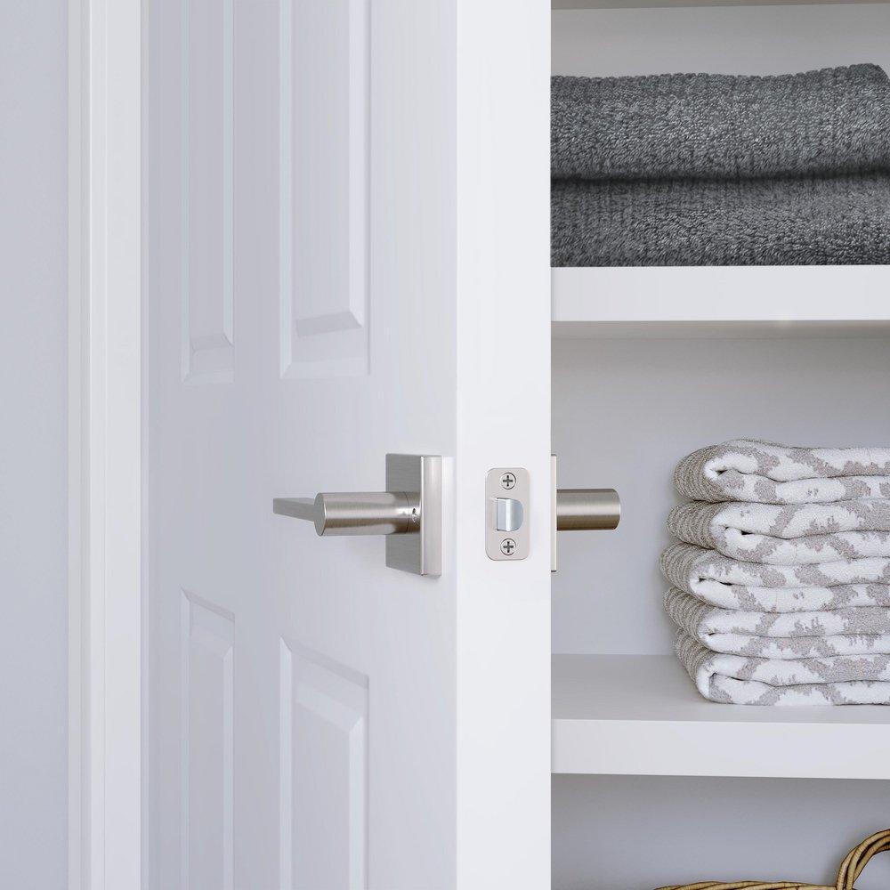 Westcraft Satin Nickel Square Passage Door Designer Flat Bar Lever 
