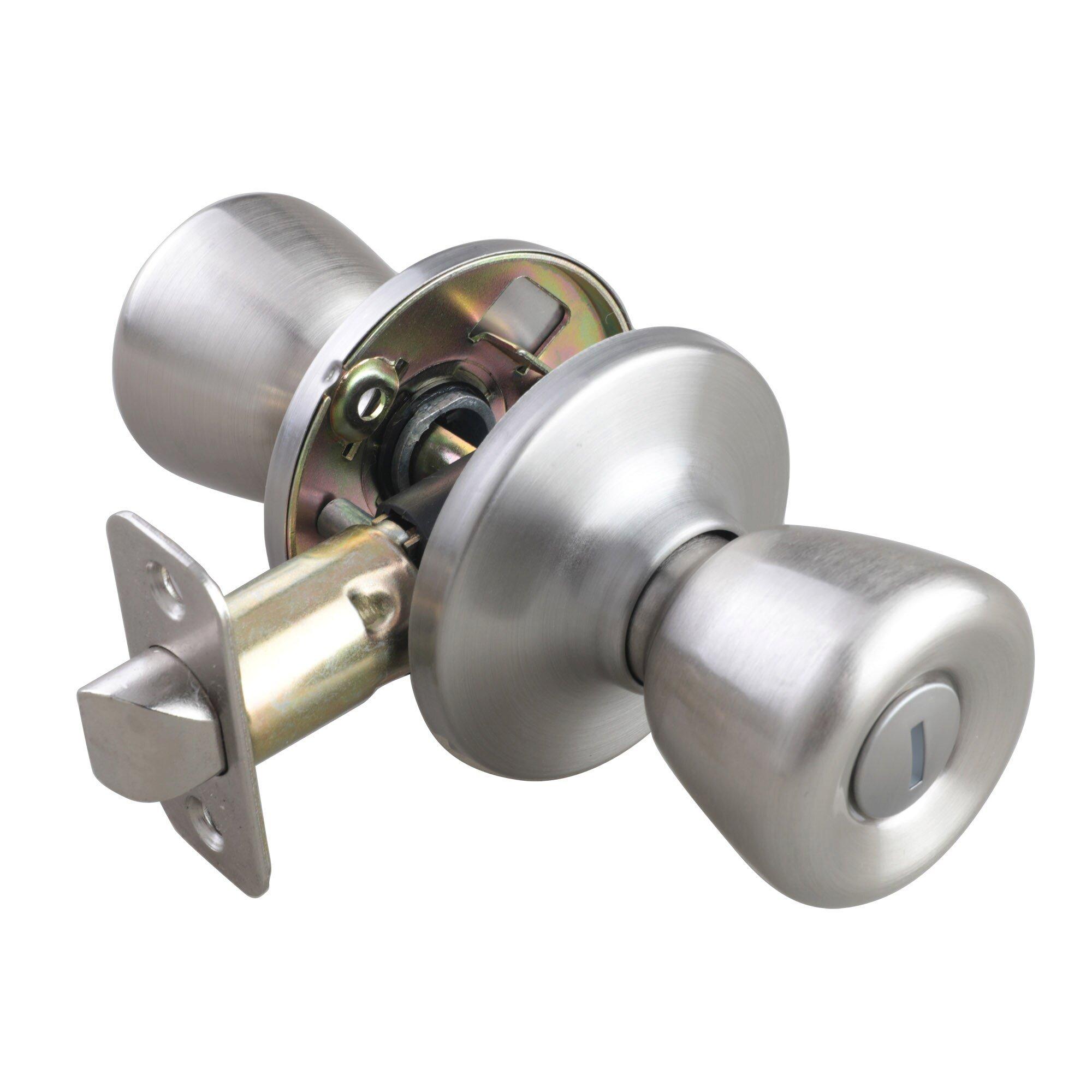 Westcraft Satin Nickel Tulip Knob Privacy Door Lock 