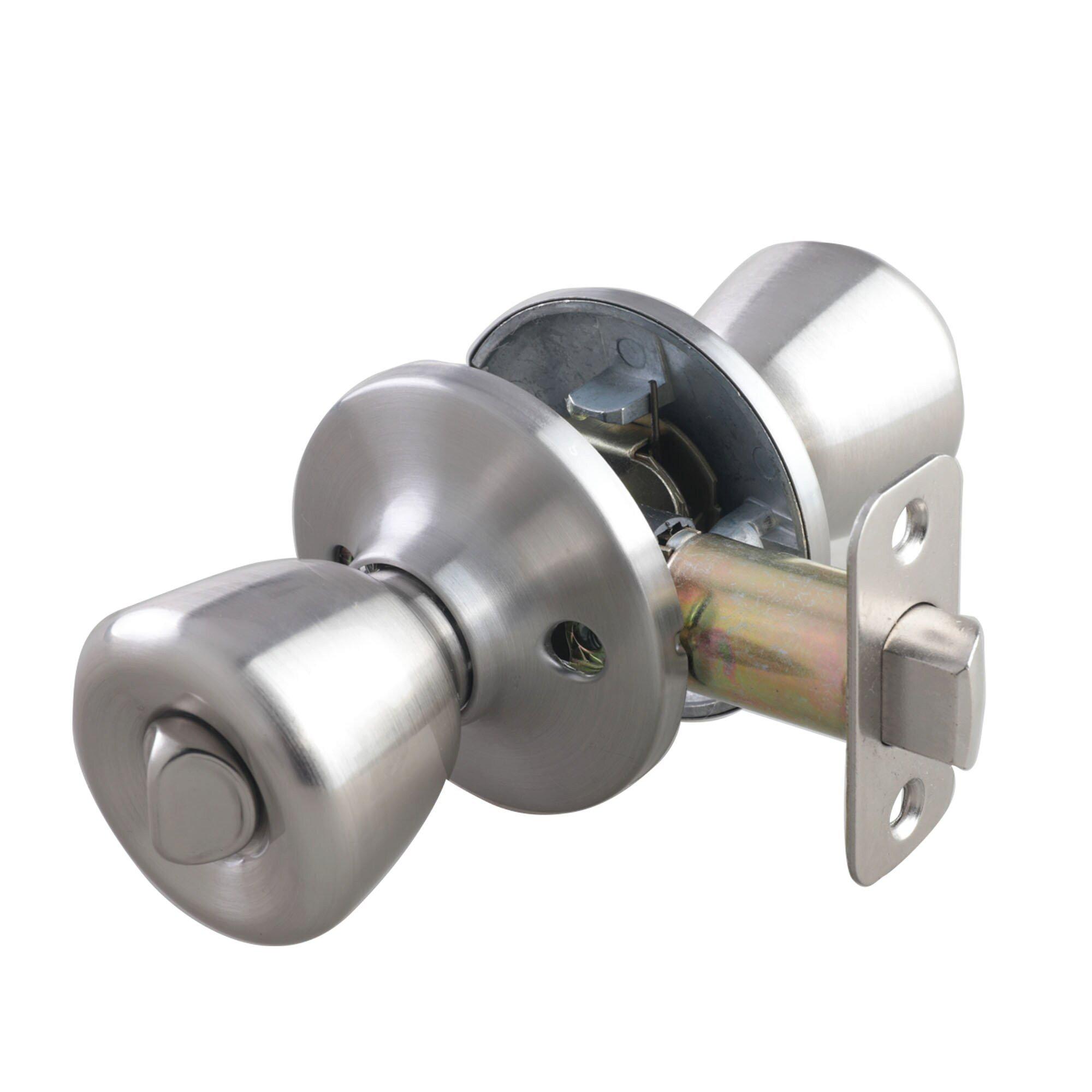Westcraft Satin Nickel Tulip Knob Privacy Door Lock 