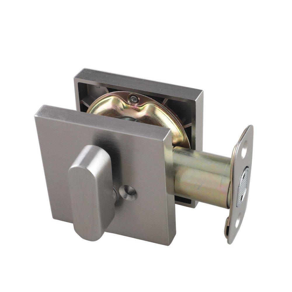 Satin Nickel Premier Square Single Cylinder Deadbolt 
