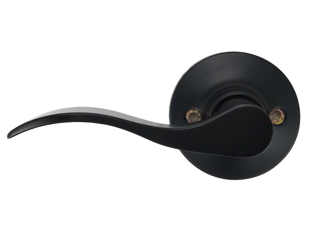 Matte Black Wave Lever Left Hand Dummy Door Lock 