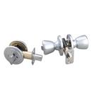 Satin Chrome Tulip Knob Entrance & Deadbolt Lock 