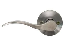 Wave Lever Left Hand Dummy Door Lock in Satin Nickel