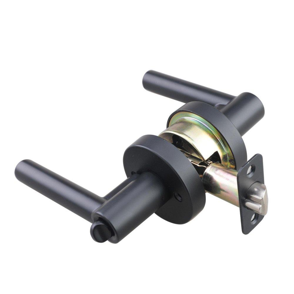 Matte Black Premier Round Rod Lever Entrance Door Lock 