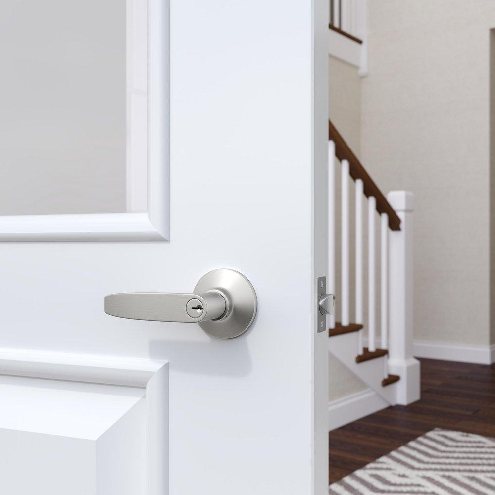Westcraft Satin Nickel Straight Lever Entrance Door Lock 
