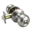 Flat Ball Knob Privacy Door Lock in Satin Nickel
