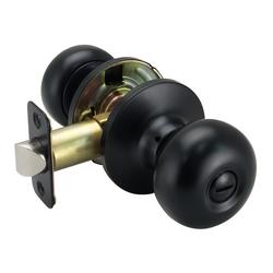 Flat Ball Knob Privacy Door Lock in Matte Black